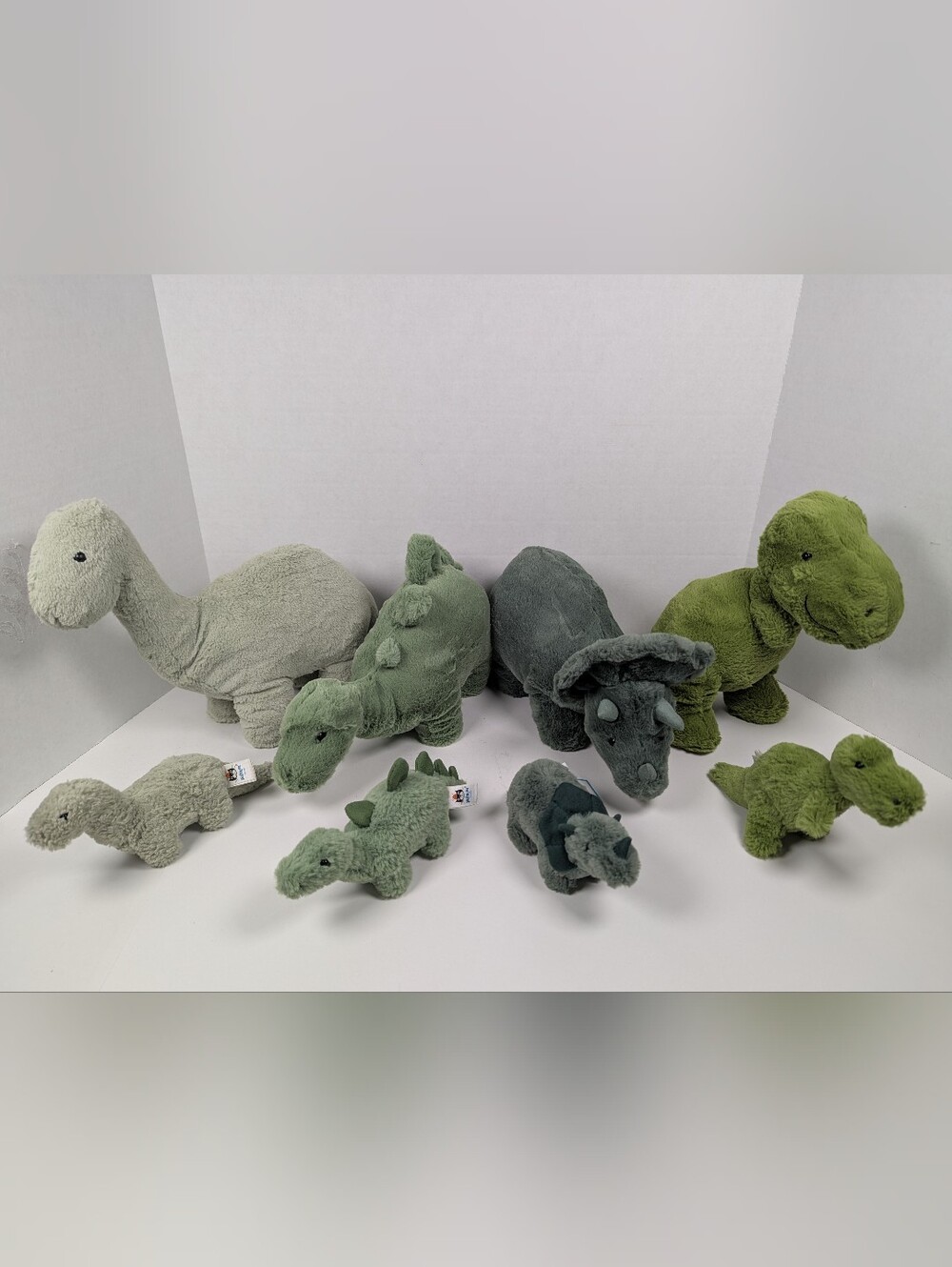 Jellycat Fossilly Dinosaur Collection 8pc Mini & Medium Complete Sets Retired